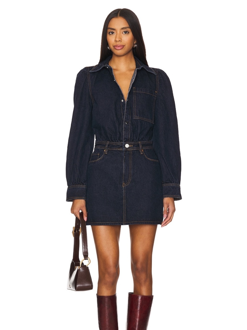 NWT Blank NYC Dark Indigo Denim Button-Up